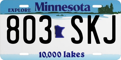 MN license plate 803SKJ