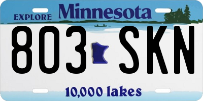 MN license plate 803SKN
