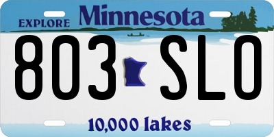 MN license plate 803SLO