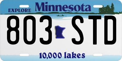 MN license plate 803STD