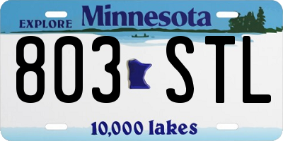 MN license plate 803STL