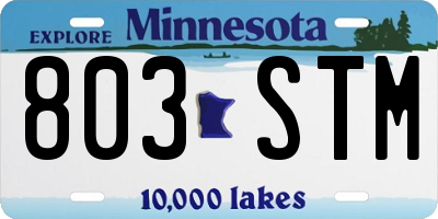 MN license plate 803STM