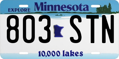 MN license plate 803STN