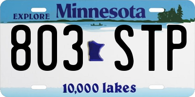 MN license plate 803STP