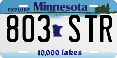 MN license plate 803STR