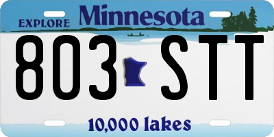 MN license plate 803STT