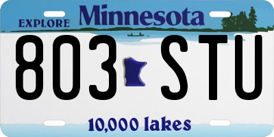 MN license plate 803STU
