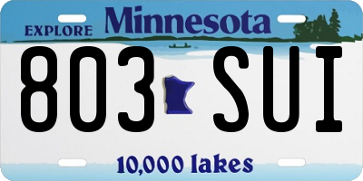 MN license plate 803SUI