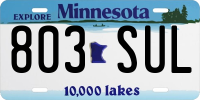 MN license plate 803SUL