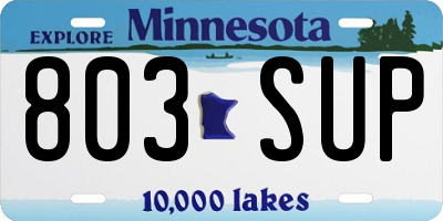MN license plate 803SUP