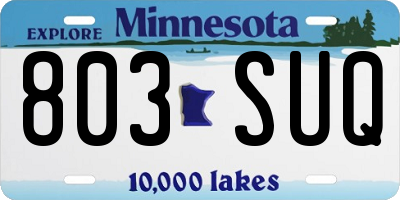 MN license plate 803SUQ