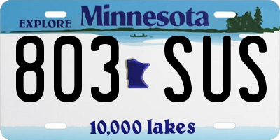 MN license plate 803SUS