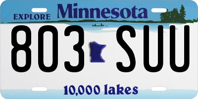MN license plate 803SUU