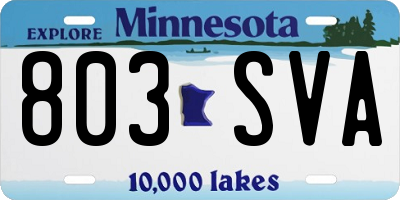 MN license plate 803SVA