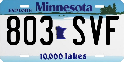 MN license plate 803SVF