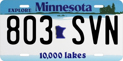 MN license plate 803SVN