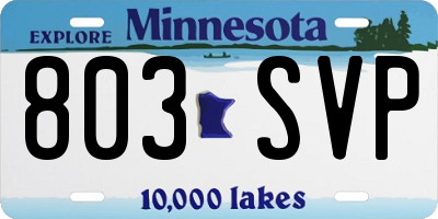 MN license plate 803SVP