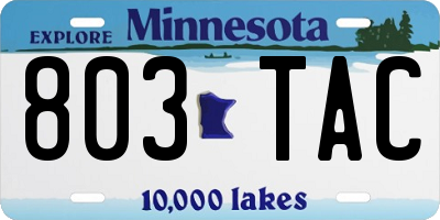 MN license plate 803TAC