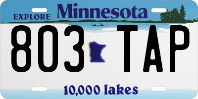 MN license plate 803TAP