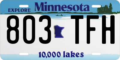 MN license plate 803TFH