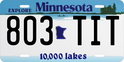 MN license plate 803TIT