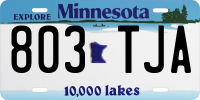 MN license plate 803TJA