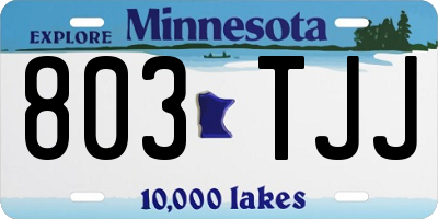 MN license plate 803TJJ
