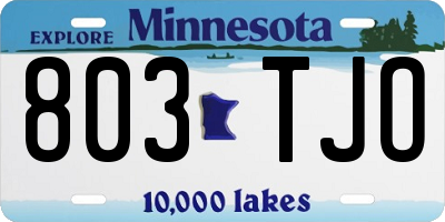MN license plate 803TJO