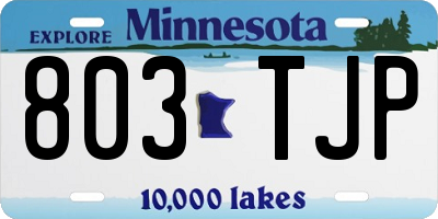 MN license plate 803TJP