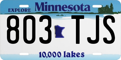 MN license plate 803TJS