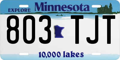 MN license plate 803TJT