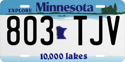 MN license plate 803TJV