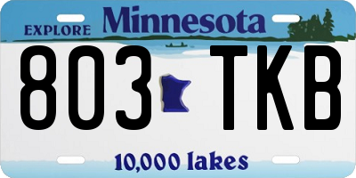 MN license plate 803TKB