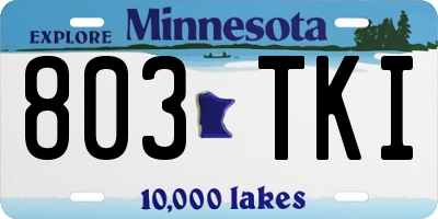 MN license plate 803TKI
