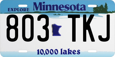 MN license plate 803TKJ