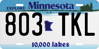 MN license plate 803TKL