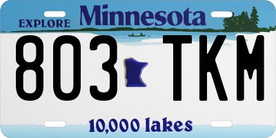 MN license plate 803TKM