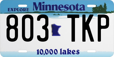 MN license plate 803TKP