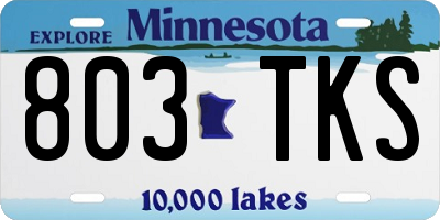 MN license plate 803TKS