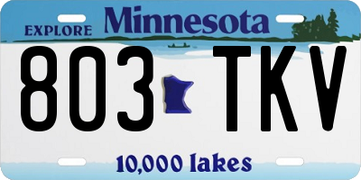 MN license plate 803TKV