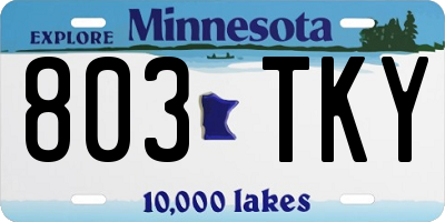MN license plate 803TKY