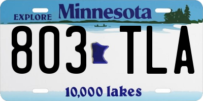 MN license plate 803TLA