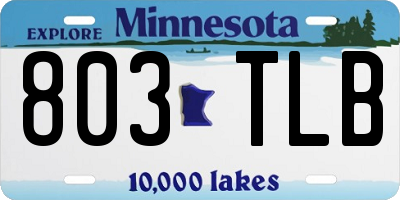 MN license plate 803TLB
