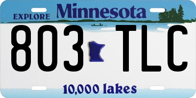 MN license plate 803TLC