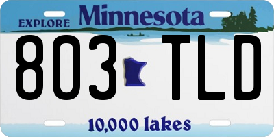 MN license plate 803TLD