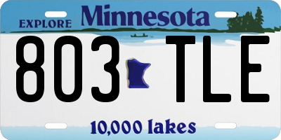MN license plate 803TLE