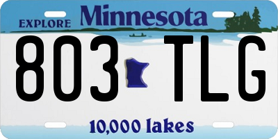 MN license plate 803TLG