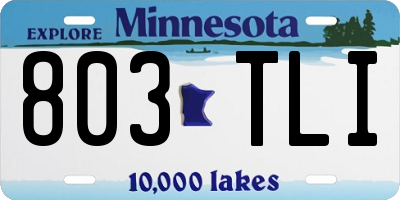 MN license plate 803TLI