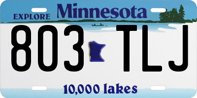 MN license plate 803TLJ