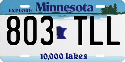 MN license plate 803TLL